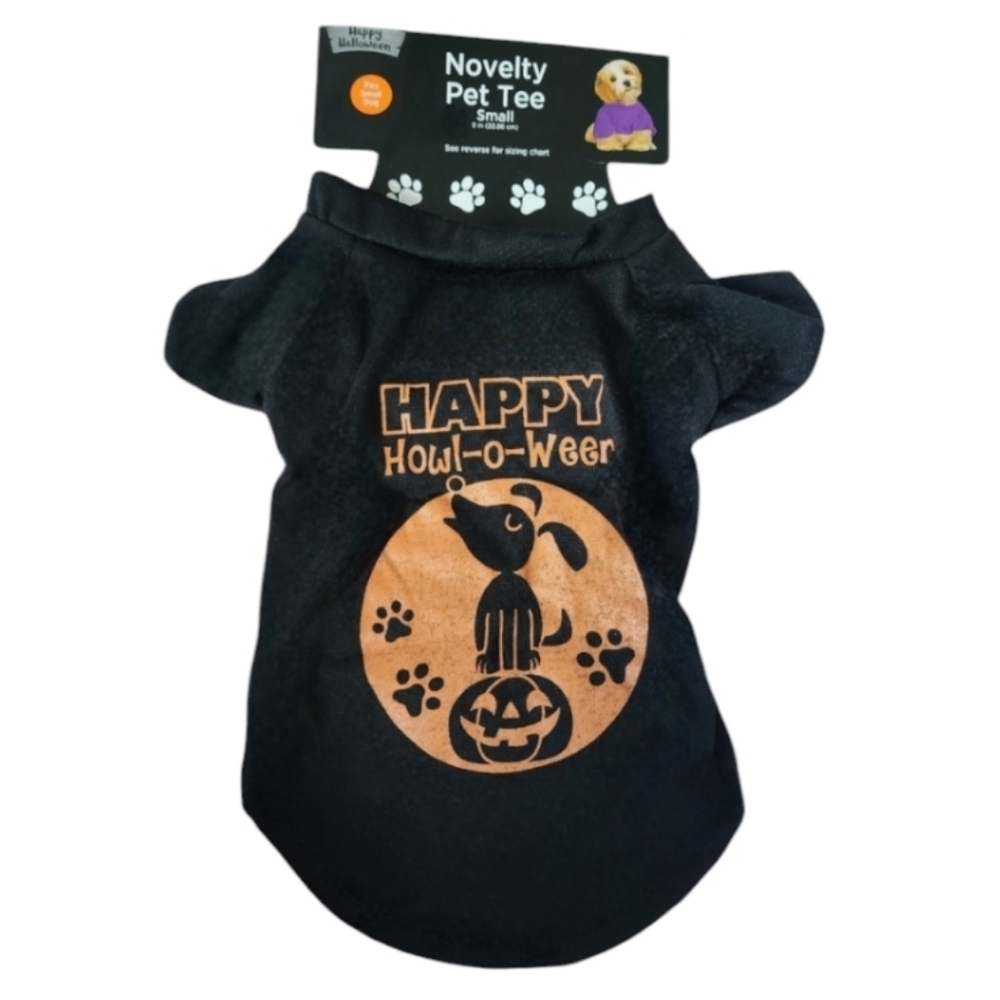 Happy Howl-O-Ween Halloween dog shirt, NWT, small